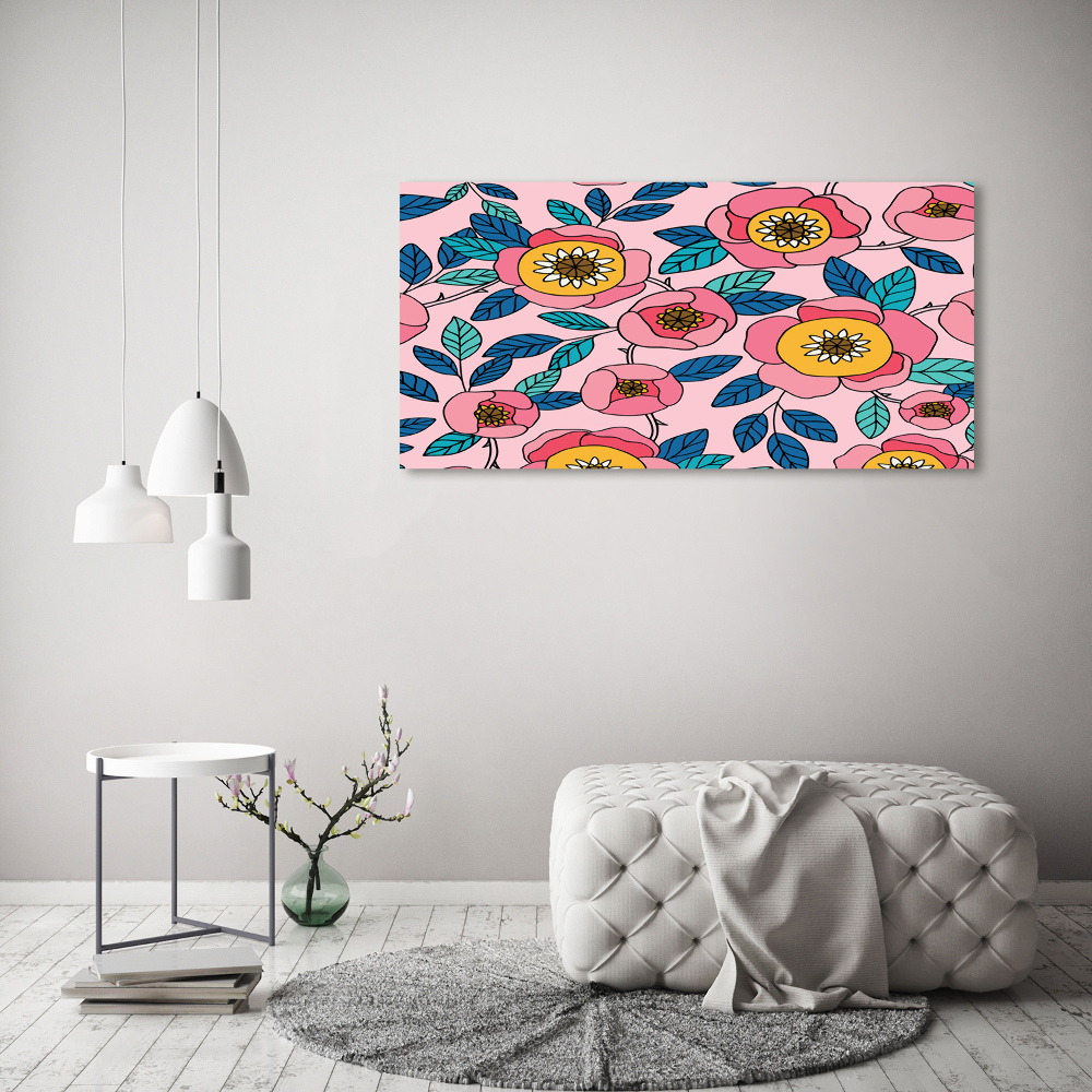 Tableau photo sur toile Fleurs roses