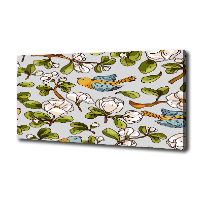 Tableau mural sur toile Oiseaux et fleurs