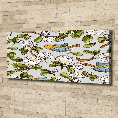 Tableau mural sur toile Oiseaux et fleurs