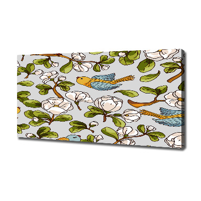 Tableau mural sur toile Oiseaux et fleurs