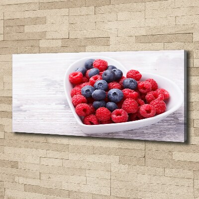 Tableau sur toile Framboises et myrtilles