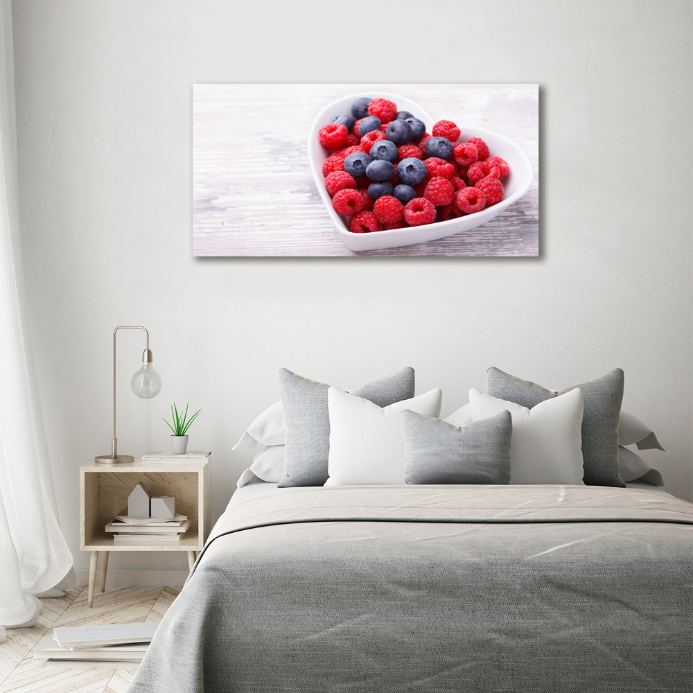 Tableau sur toile Framboises et myrtilles