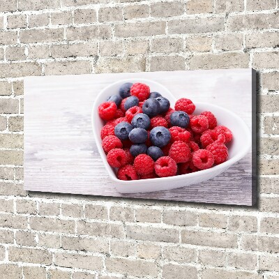 Tableau sur toile Framboises et myrtilles