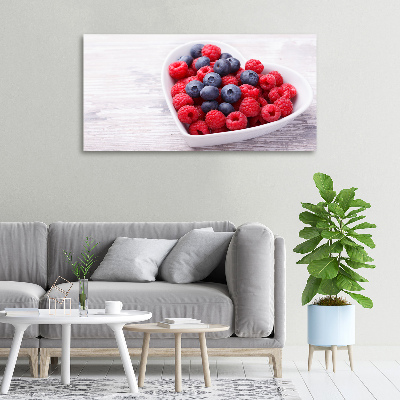 Tableau sur toile Framboises et myrtilles