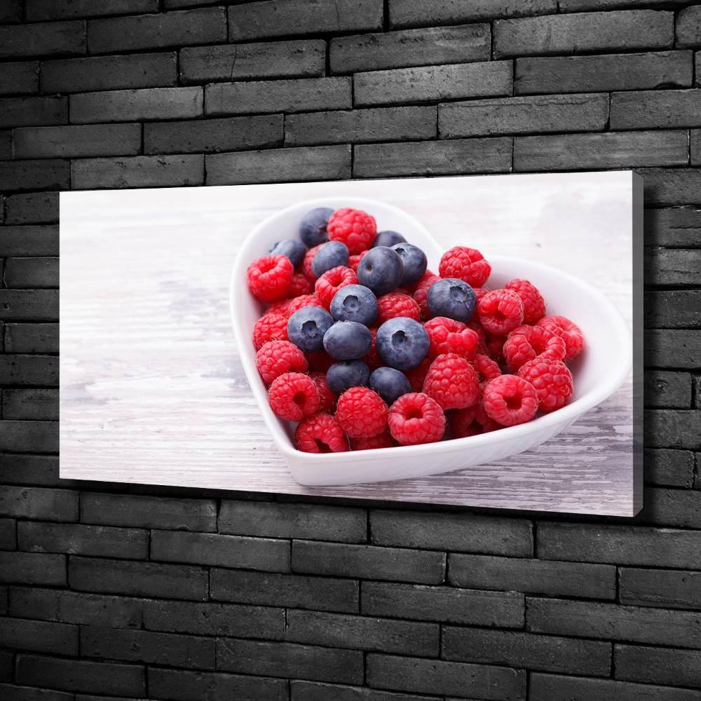 Tableau sur toile Framboises et myrtilles