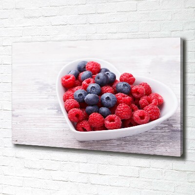 Tableau sur toile Framboises et myrtilles