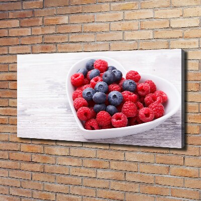 Tableau sur toile Framboises et myrtilles