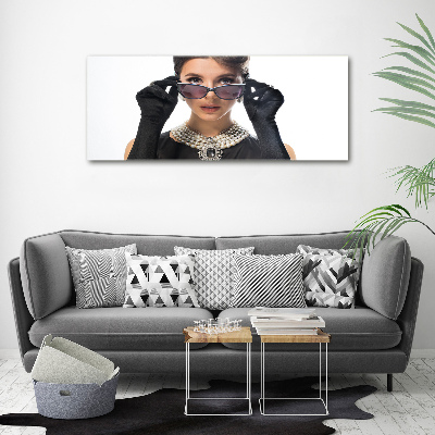 Tableau toile imprimée Femme avec des lunettes