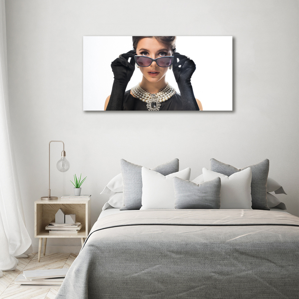 Tableau toile imprimée Femme avec des lunettes