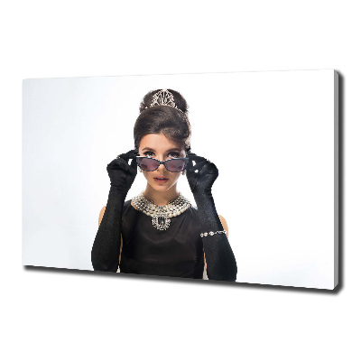 Tableau toile imprimée Femme avec des lunettes