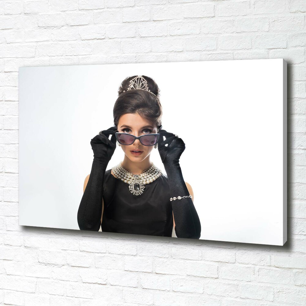 Tableau toile imprimée Femme avec des lunettes