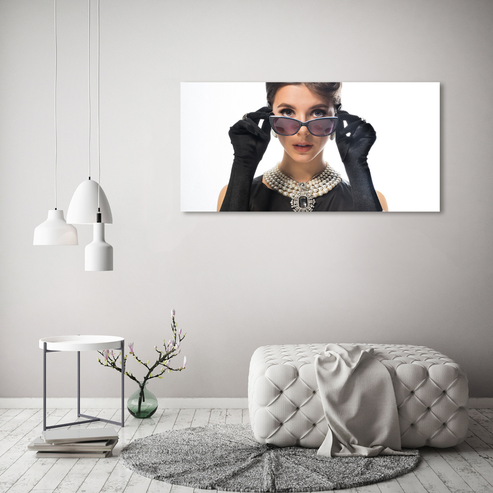 Tableau toile imprimée Femme avec des lunettes