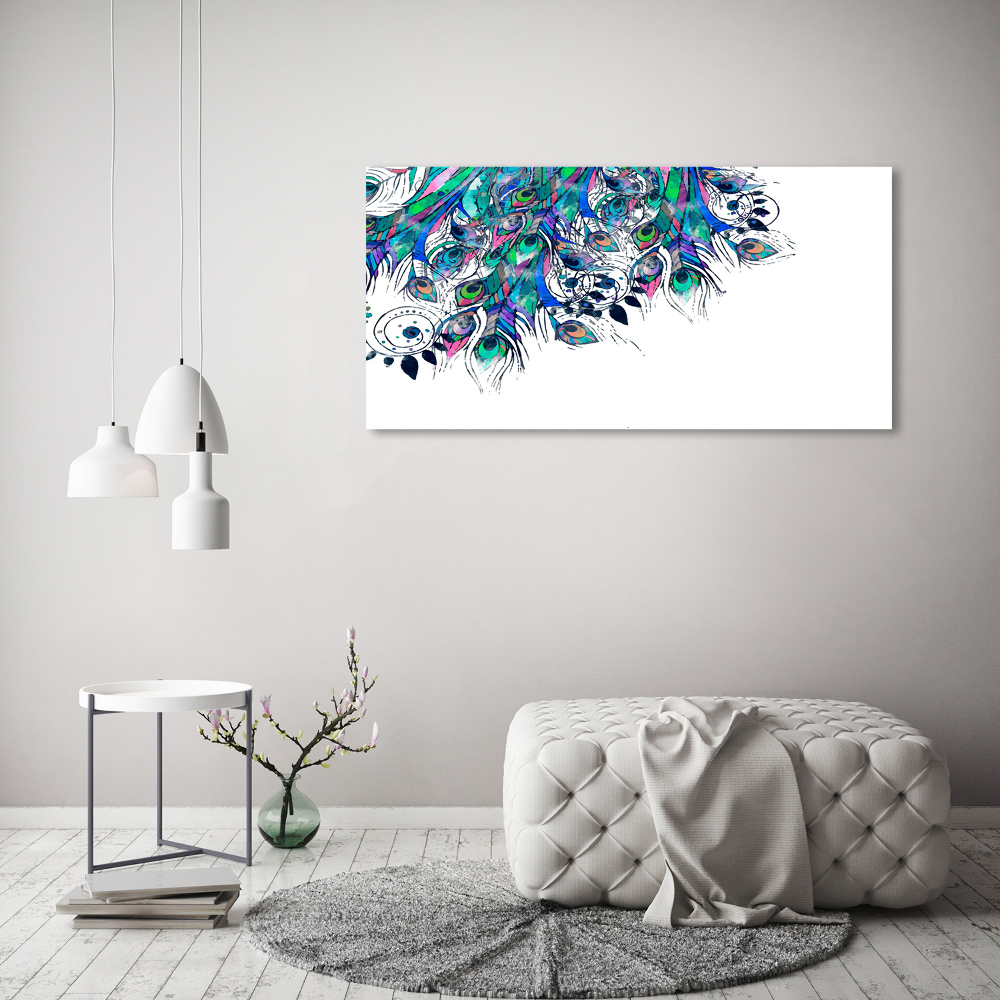 Tableau sur toile Plumes de paon