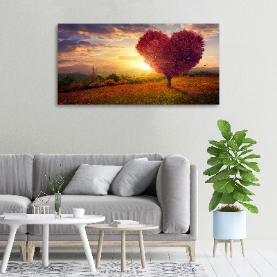 Tableau photo sur toile Arbre cœur de champ