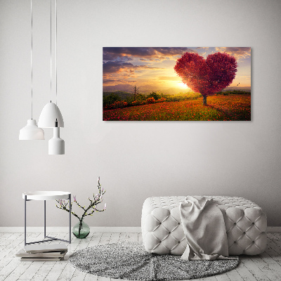 Tableau photo sur toile Arbre cœur de champ