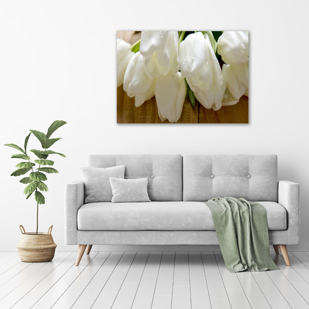 Tableau imprimé sur toile Tulipes blanches