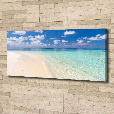 Tableau imprimé sur toile Plage aux Maldives