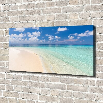 Tableau imprimé sur toile Plage aux Maldives