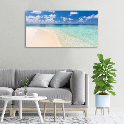 Tableau imprimé sur toile Plage aux Maldives