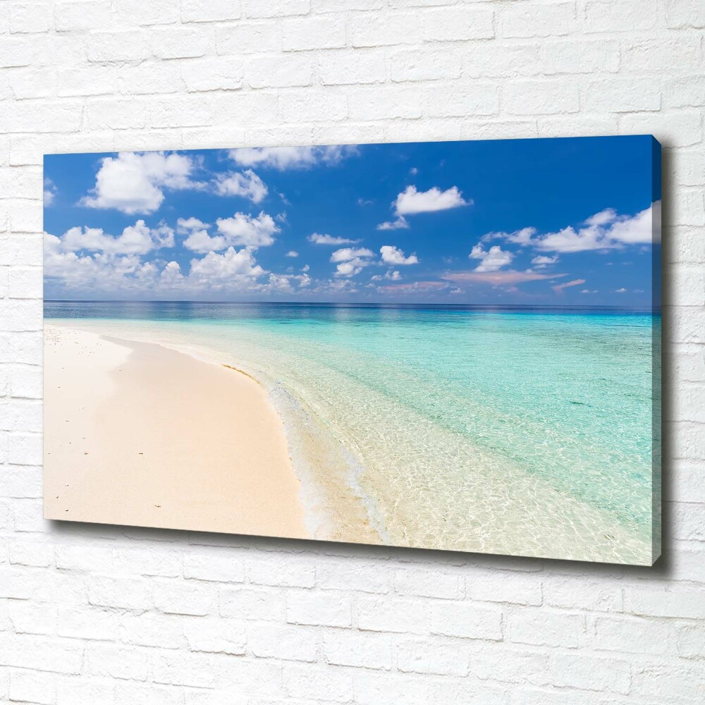 Tableau imprimé sur toile Plage aux Maldives