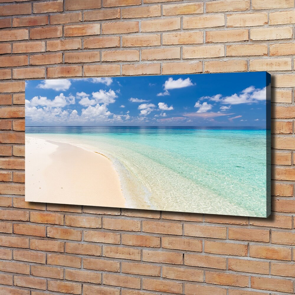 Tableau imprimé sur toile Plage aux Maldives