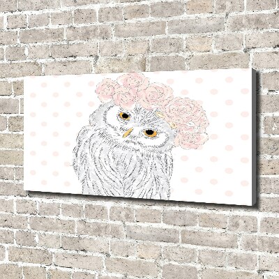 Tableau sur toile Hibou dans une guirlande