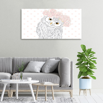 Tableau sur toile Hibou dans une guirlande