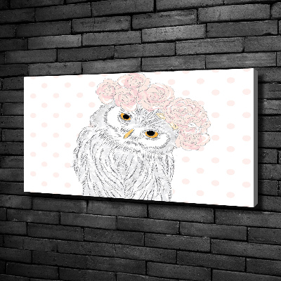 Tableau sur toile Hibou dans une guirlande