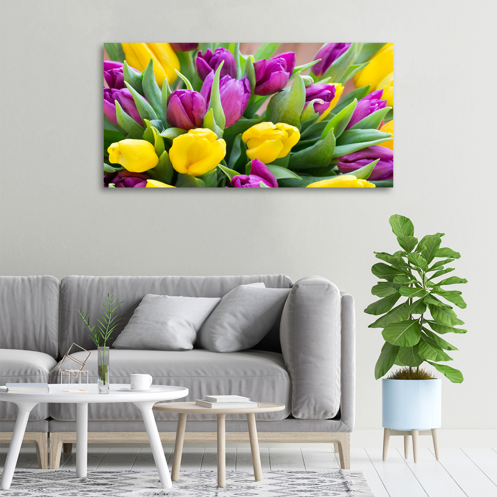 Tableau imprimé sur toile Tulipes colorées