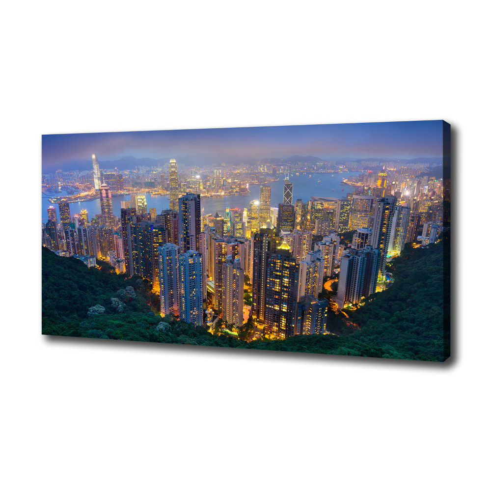 Tableau mural sur toile Hong Kong de nuit