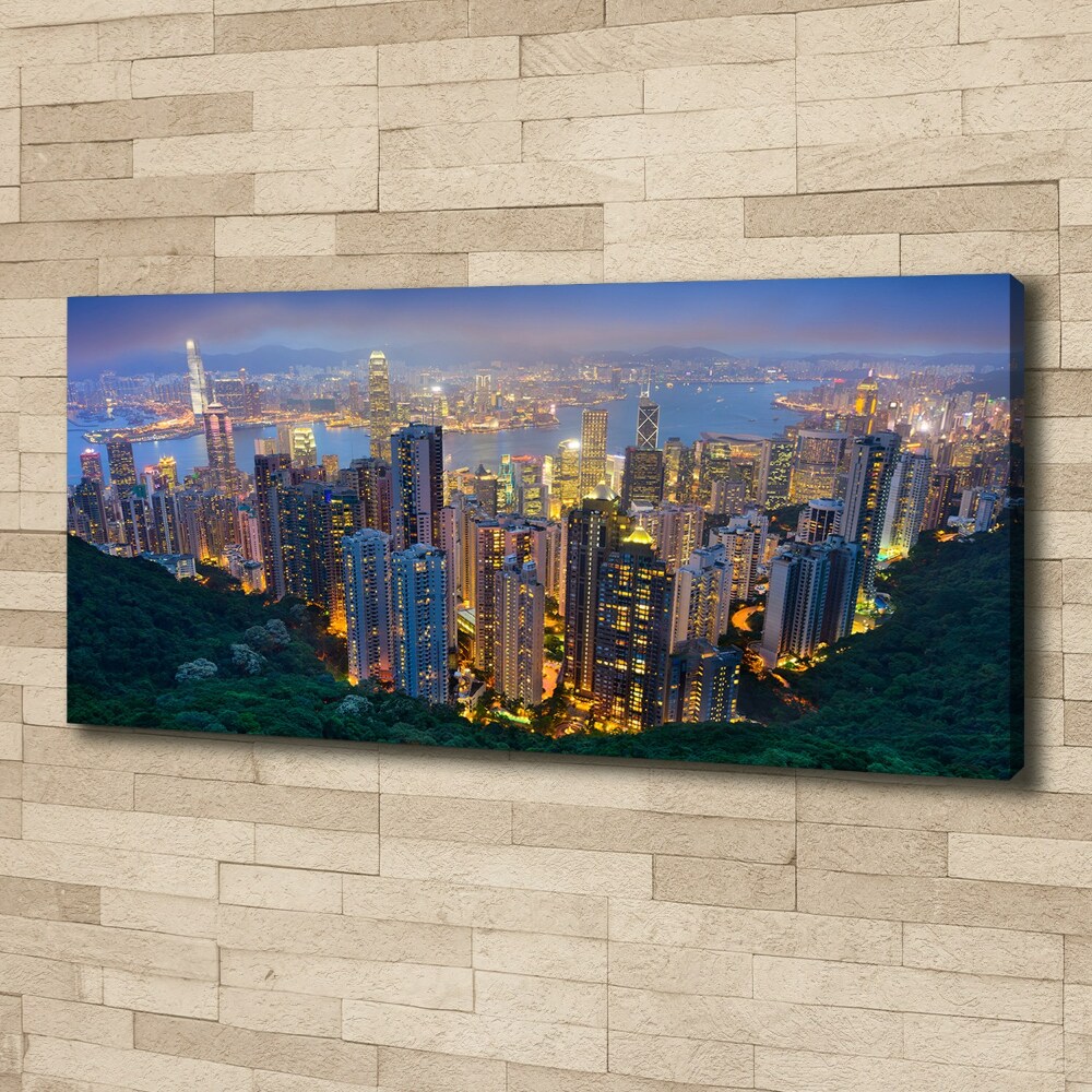 Tableau mural sur toile Hong Kong de nuit