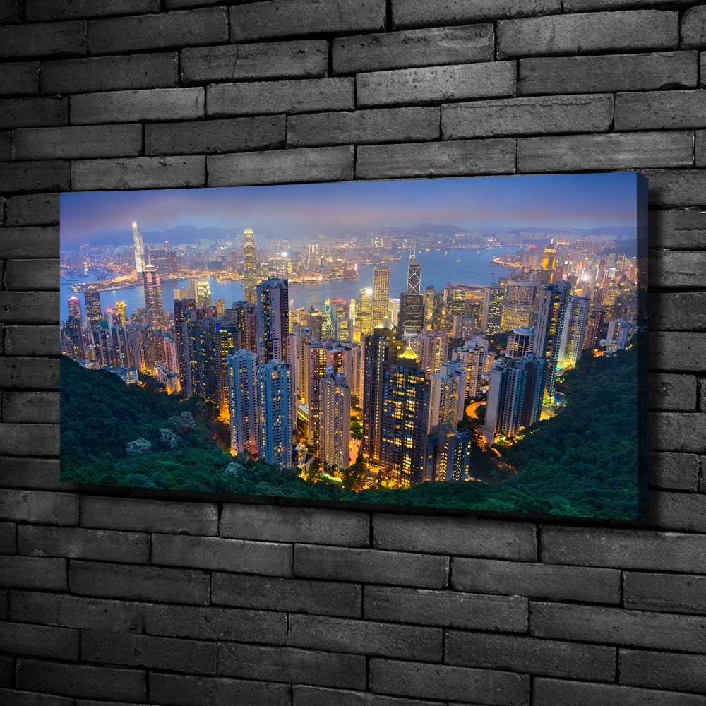 Tableau mural sur toile Hong Kong de nuit