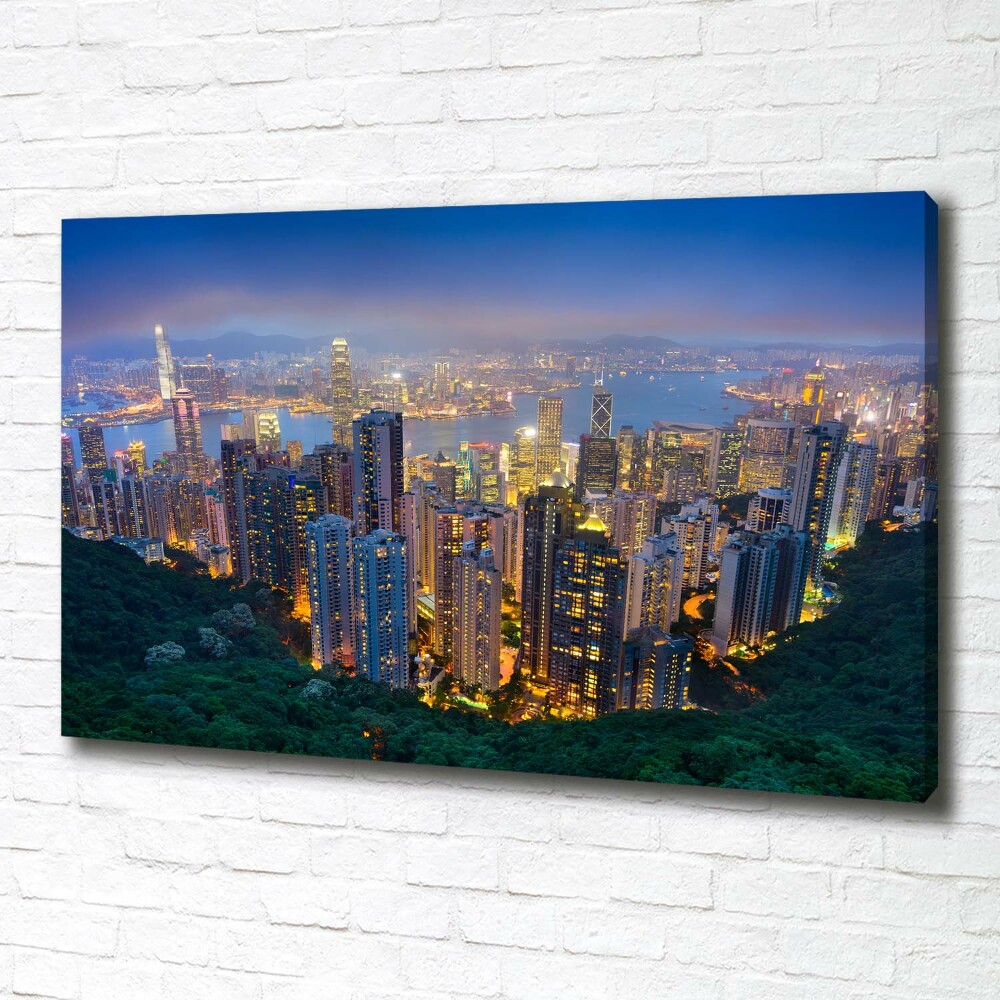 Tableau mural sur toile Hong Kong de nuit