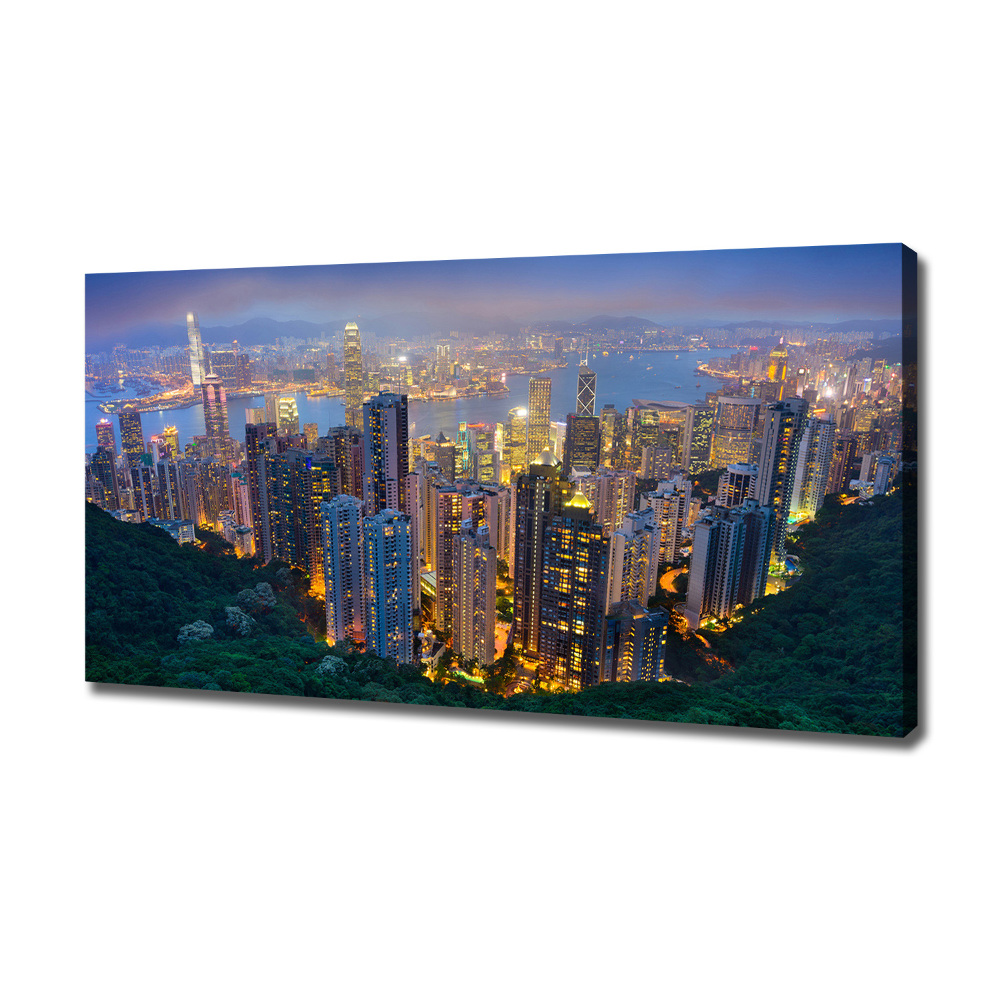 Tableau mural sur toile Hong Kong de nuit