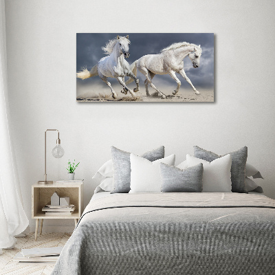 Tableau photo sur toile Plage des chevaux blancs