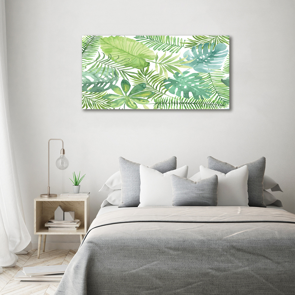 Tableau photo sur toile Feuilles vertes tropicales