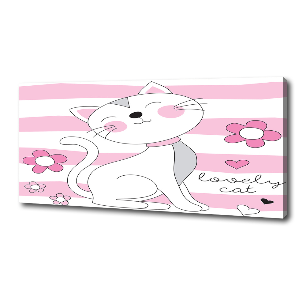 Tableau toile imprimée Chat blanc