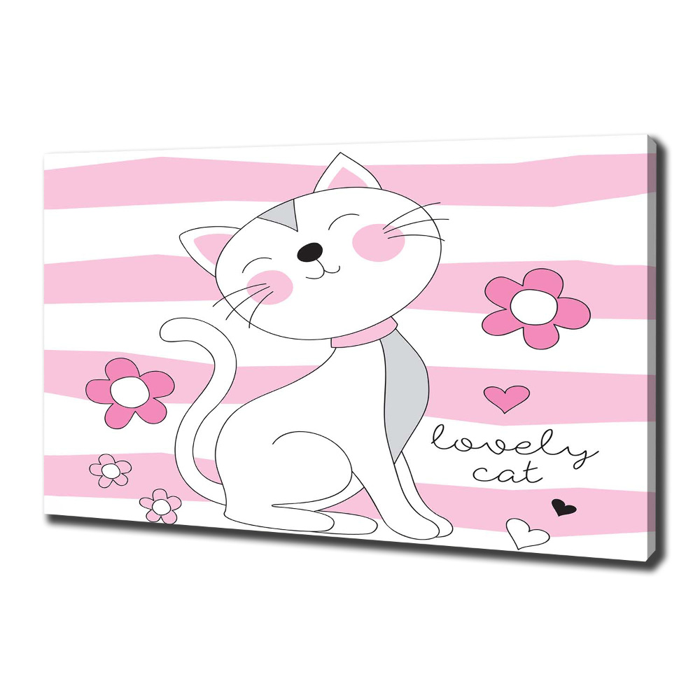 Tableau toile imprimée Chat blanc