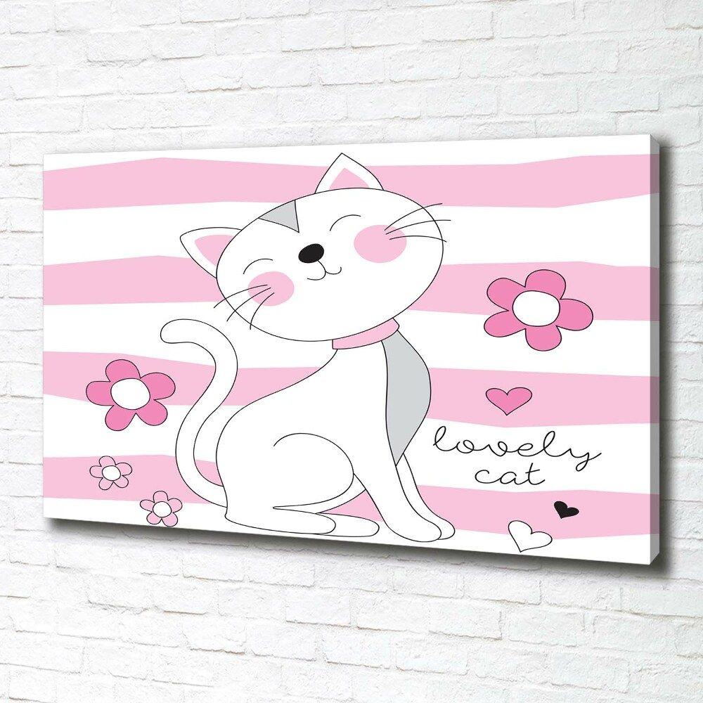 Tableau toile imprimée Chat blanc