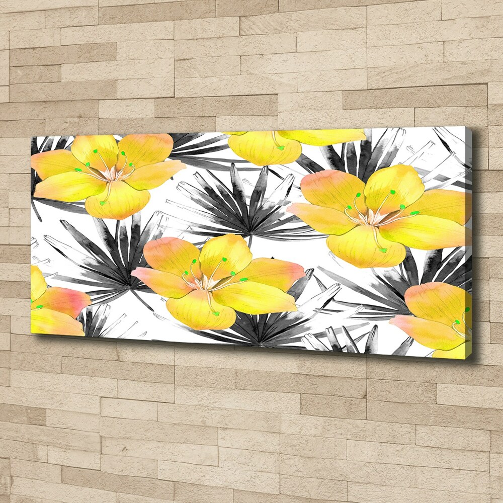 Tableau toile imprimée Fleurs exotiques jaunes