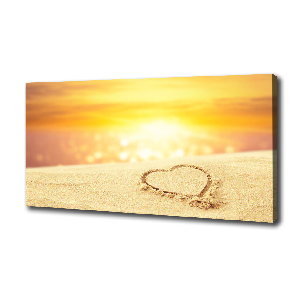 Tableau mural sur toile Coeur sur sable