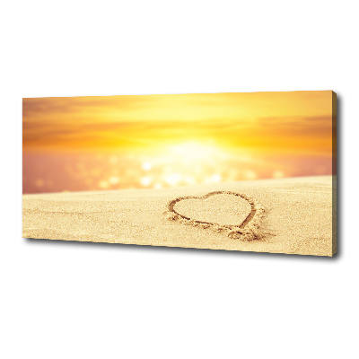 Tableau mural sur toile Coeur sur sable