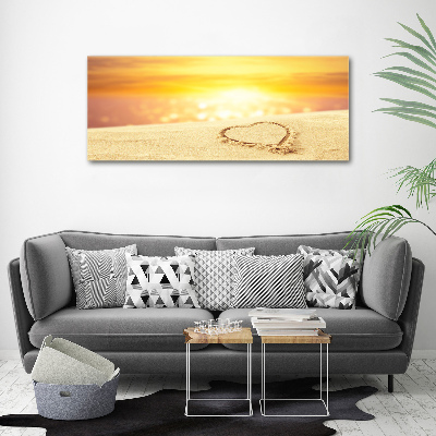 Tableau mural sur toile Coeur sur sable