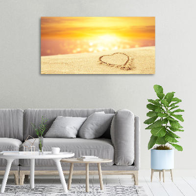 Tableau mural sur toile Coeur sur sable