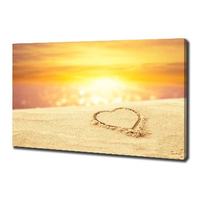 Tableau mural sur toile Coeur sur sable