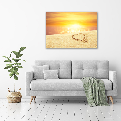 Tableau mural sur toile Coeur sur sable