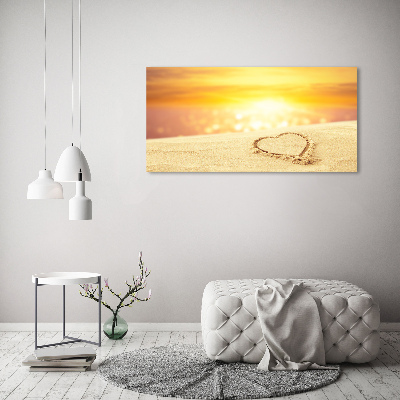 Tableau mural sur toile Coeur sur sable