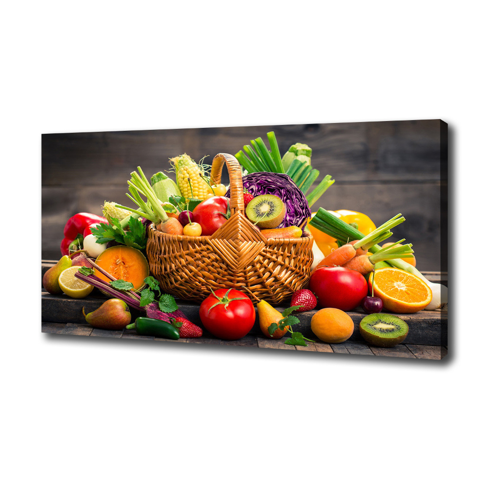 Tableau imprimé sur toile Panier de fruits et légumes