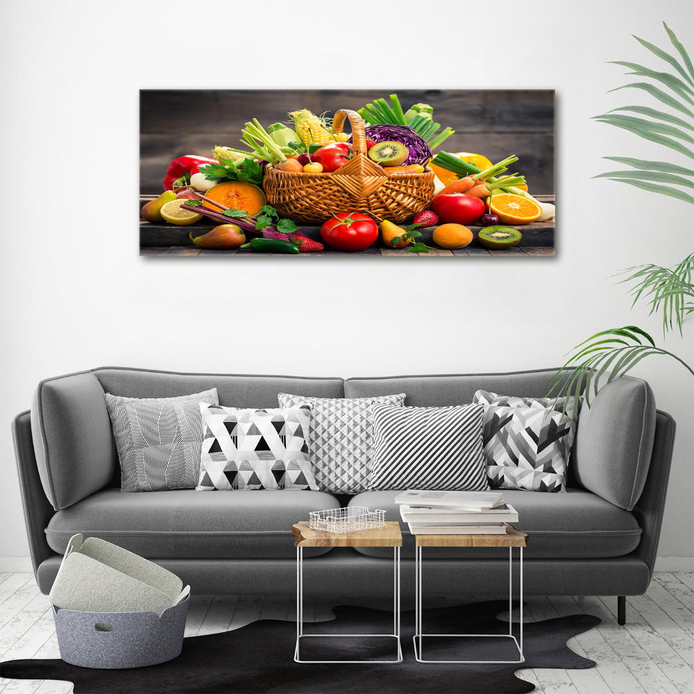 Tableau imprimé sur toile Panier de fruits et légumes