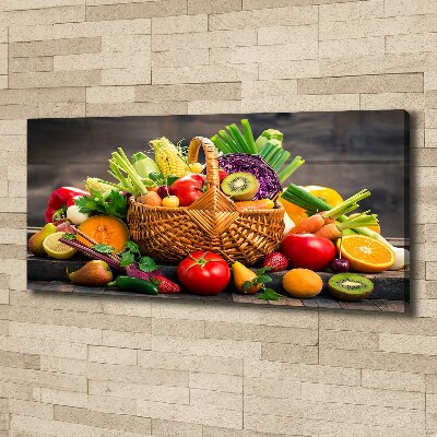 Tableau imprimé sur toile Panier de fruits et légumes